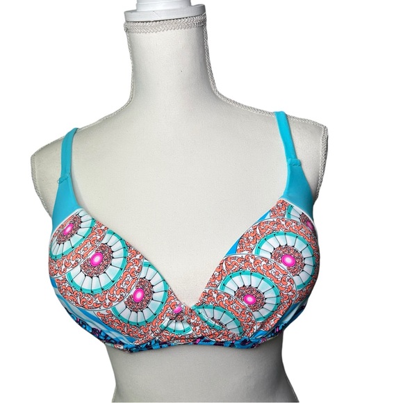 COSTYLEEN womens plus size XXL push up underwire bikini gold hardware tassel NWT - Picture 3 of 7